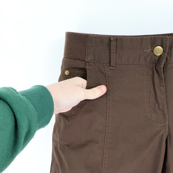 Dots Capri‎ Pants Womens Size 8 Dark Brown Cotton Stretch Waist Mid Rise Pockets - Picture 5 of 6